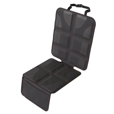 Protective Pad Seat Cushion Anti-Slip: Seat cushion, seat cover - black-leather-pads-with-red-stitching-12-pieces-anti-slip-mat-a0608-9
