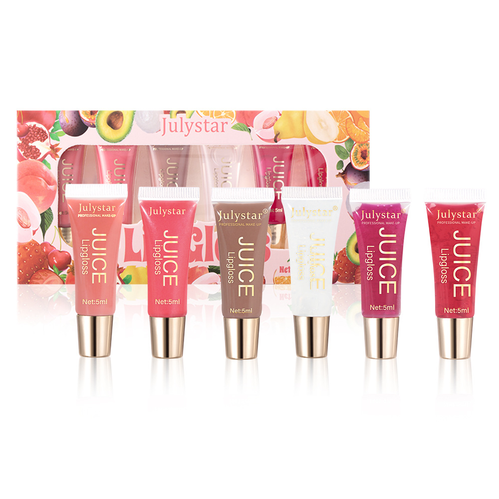 Julystar's best-selling Hydrating Lip Gloss with fruity flavor, long-lasting moisturizing and hydrating soft tube lip gloss set undefined