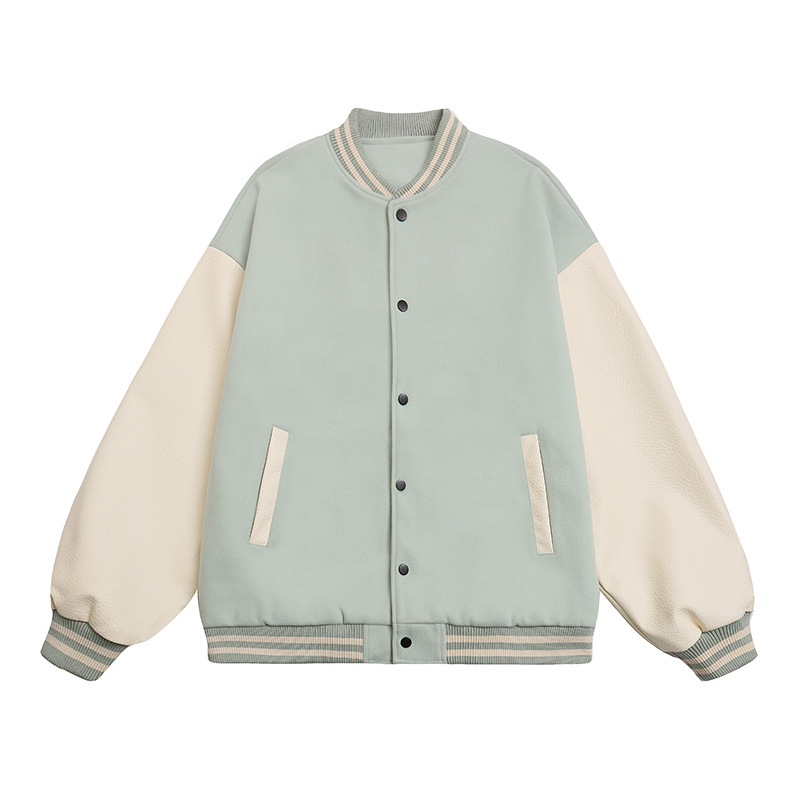 Chaqueta de bomber estadounidense transfronteriza de alta gama chaqueta casual jacket otoño e invierno manga PU marca de moda chaqueta de uniforme de béisbol personalización masculina image 18