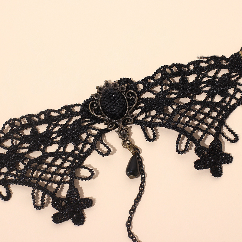 10g Weight Bracelets Classification Travel Occasion Women'S Gender Black Color Flower-shaped Lace Bracelet Ring One-hand Knitted Bracelet 2