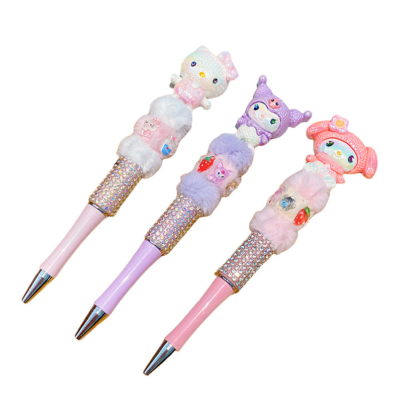 Sanliou peluche cristal flash rotativo bolígrafo neutro lindas chicas bolígrafo princesa dibujos animados chicas bolígrafo