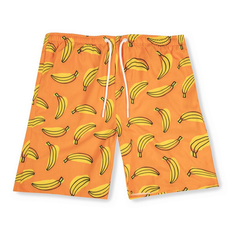 Custom-made men's beach shorts with a banana print, quick-drying, loose-fitting, casual, and perfect for summer vacations and beach outings Custom-made men's beach shorts with a banana print, quick-drying, loose-fitting, casual, and perfect for summer vacations and beach outings