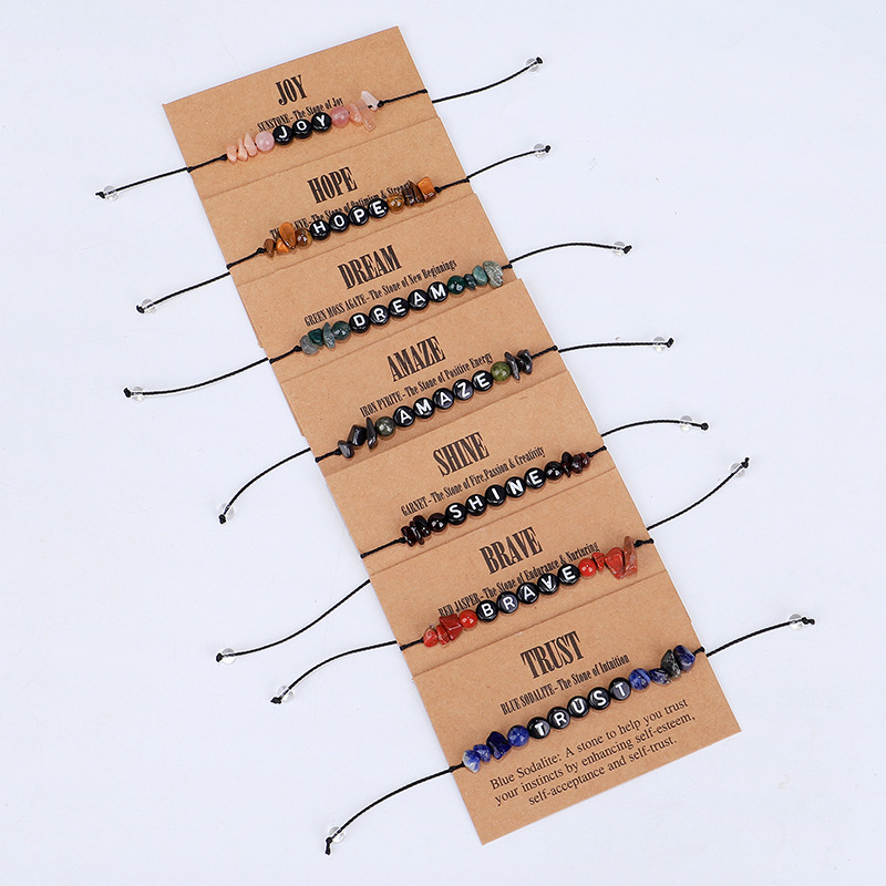 Fashion Letter Stone Braid Unisex Bracelets