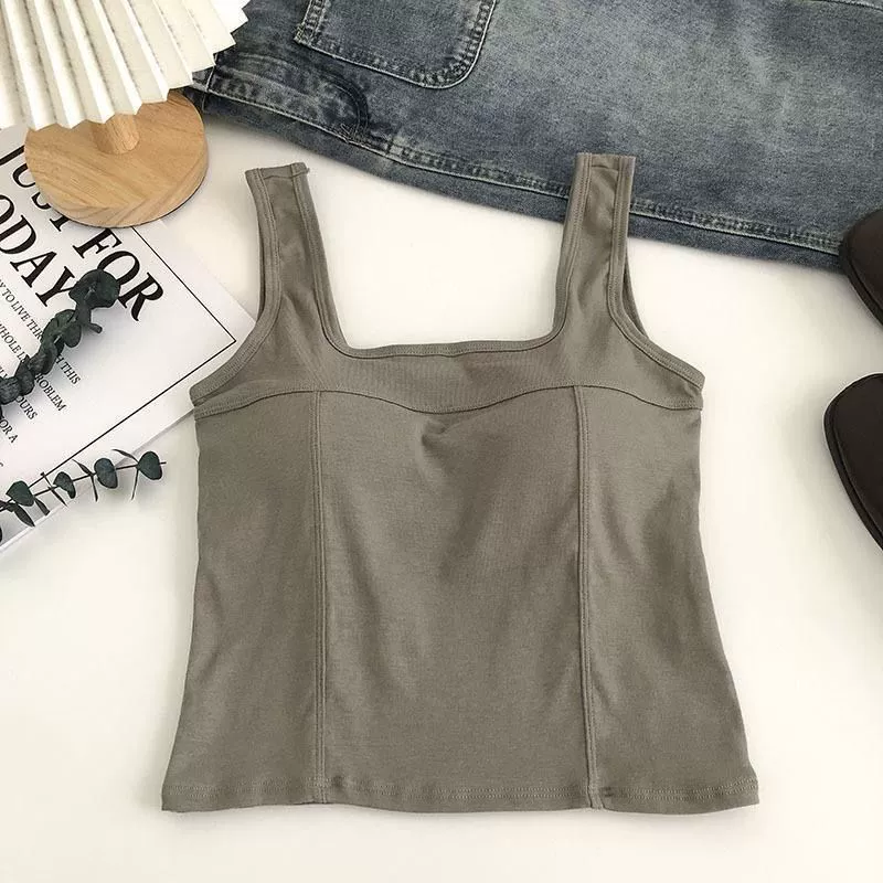 Universal top with cups, colored underwear as outerwear sleevless, simple and elegant design, 2023 collection