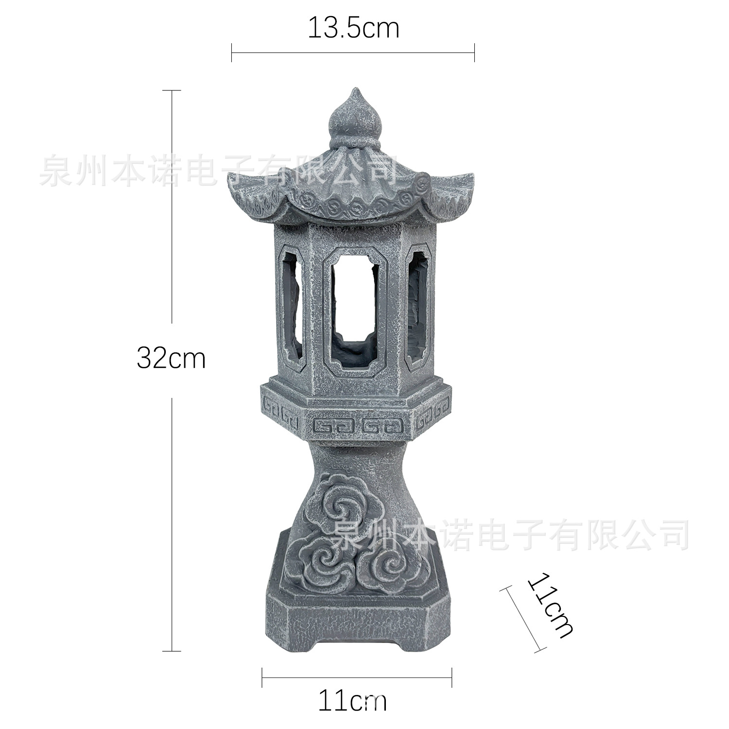 屋外石塔宮殿ランタンガーデンランプ装飾品寺院禅庭樹脂装飾装飾品ソーラー像ランプ