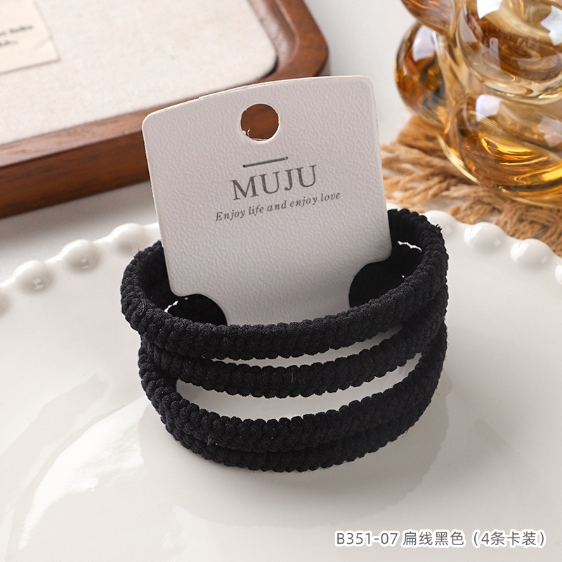 [Carga de tarjeta] sensación de alto nivel coreano de cabello de código de barras de moda de alta elasticidad de cabello anillo de cabello correa de cola de caballo