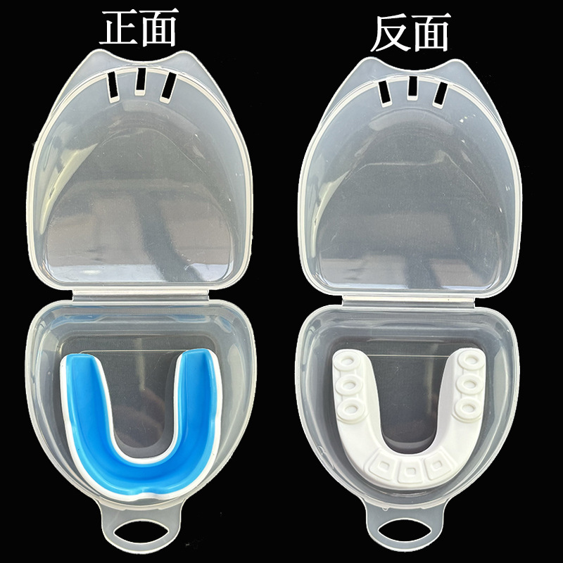 Funda de protección de dientes azul con nueva caja