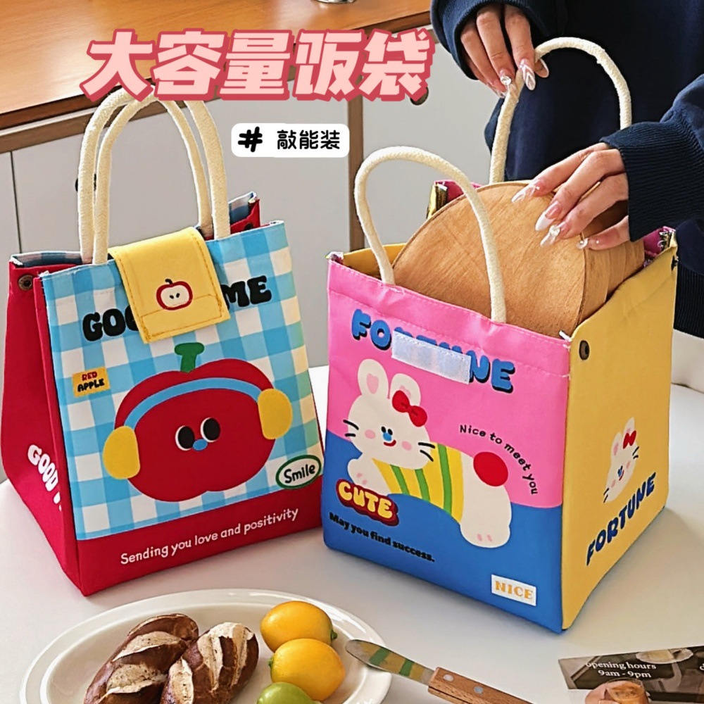 Tengyi original lindo bolso de almuerzo de oficina bolsa de gran capacidad bolsas de preservación de calor de dibujos animados bolsas de almuerzo de estudiantes