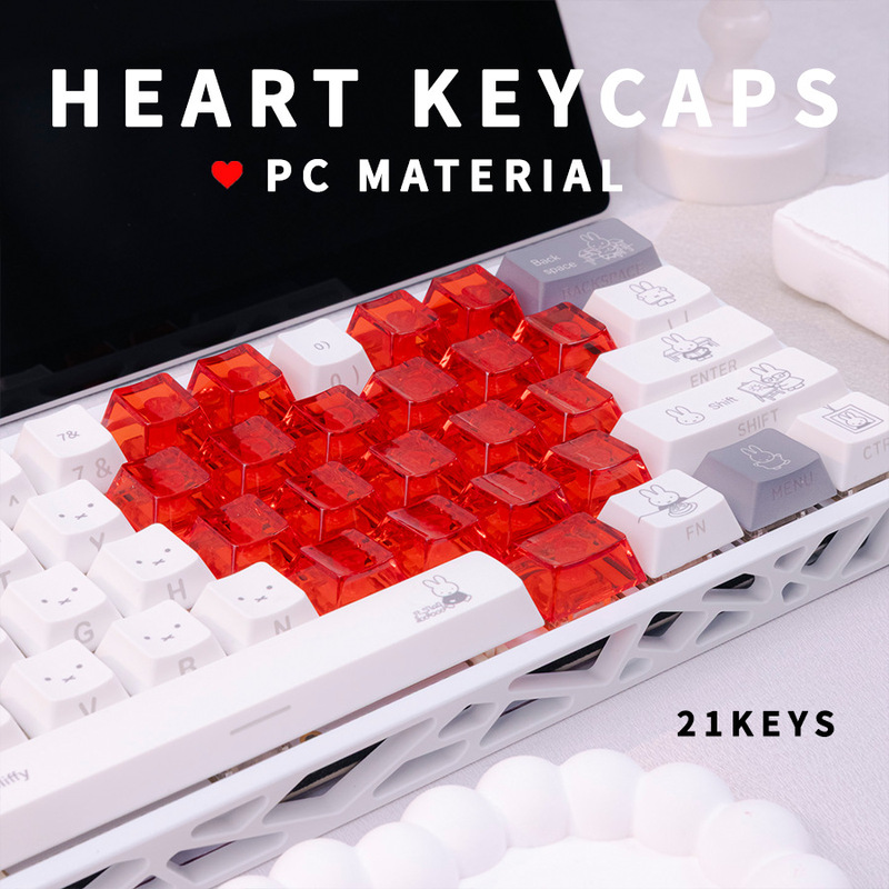 Love Butterfly Pc Translucent Spray-Painted Laser-Engraved Original Factory High-Transparency Personalized Magnetic Switch High-Transparency 21-Key Keyboard Keycaps