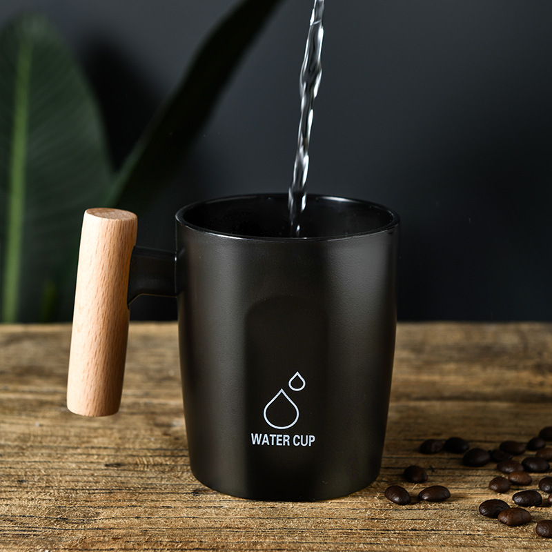 Designer Toothbrush Holder With Wooden Handle And Contrast Cup_voghion.com