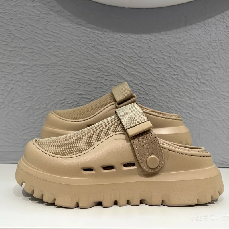 2025 Summer New Tasman Plastic Film Kroger Croc Shoes Couple Style Lazy Slip-On Beach Sandals