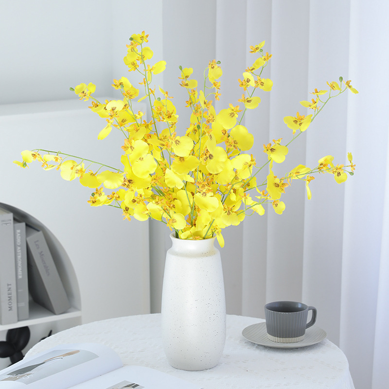 Simulated Single-Stem Four-Pronged Dancing Orchid, High-End Artificial Flower, Home Wedding Decoration Props, Gift Artificial Flower