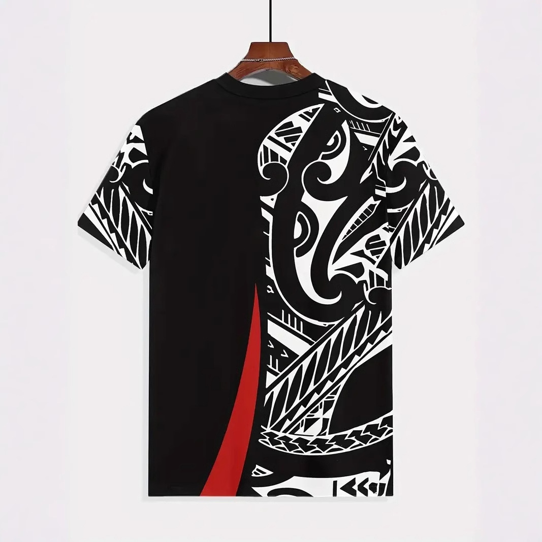 High Street Abstract Crown KING Graffiti 3D Print Camiseta de cuello redondo de manga corta suelta y transpirable de verano para hombre