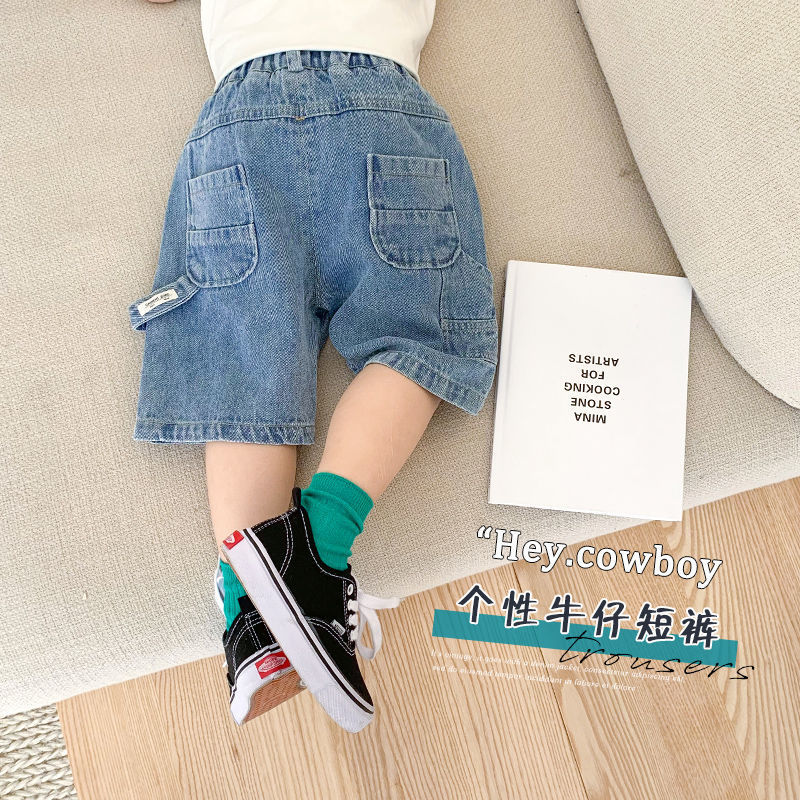 Nueva moda de verano para niños pantalones cortos jeans para niños pantalones delgados para niños pantalones sueltos de verano