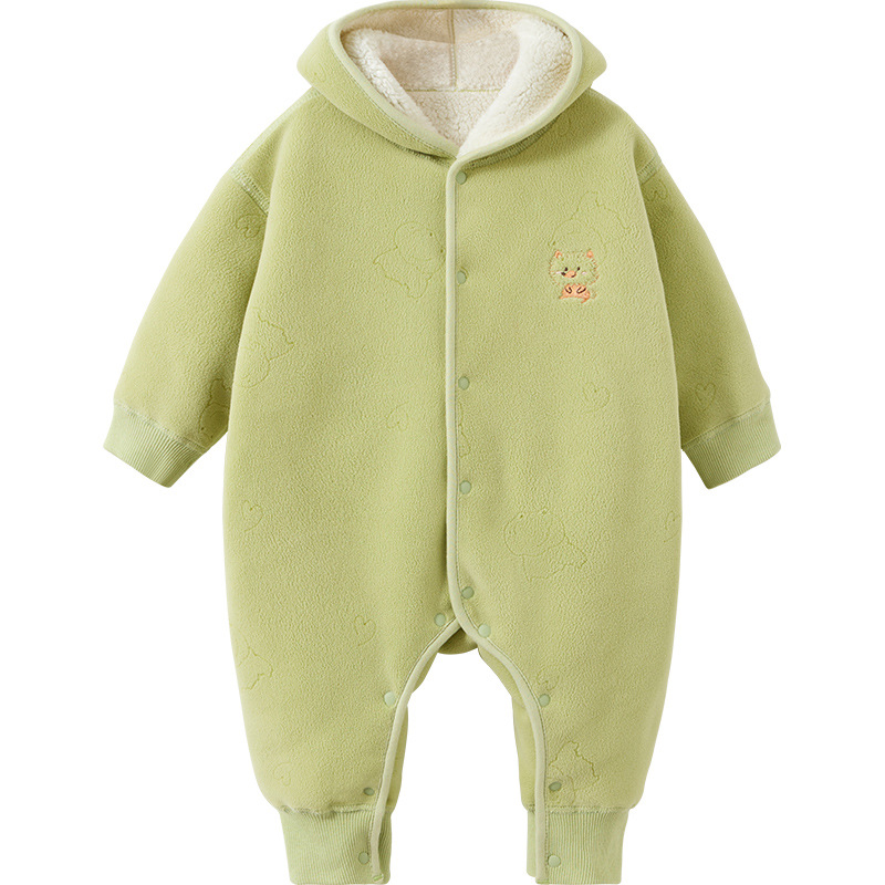 Baby overcoat otoño y invierno ropa recién nacida para hombres y mujeres con pijamas cálidos de terciopelo para niños pequeños que salen ropa de invierno