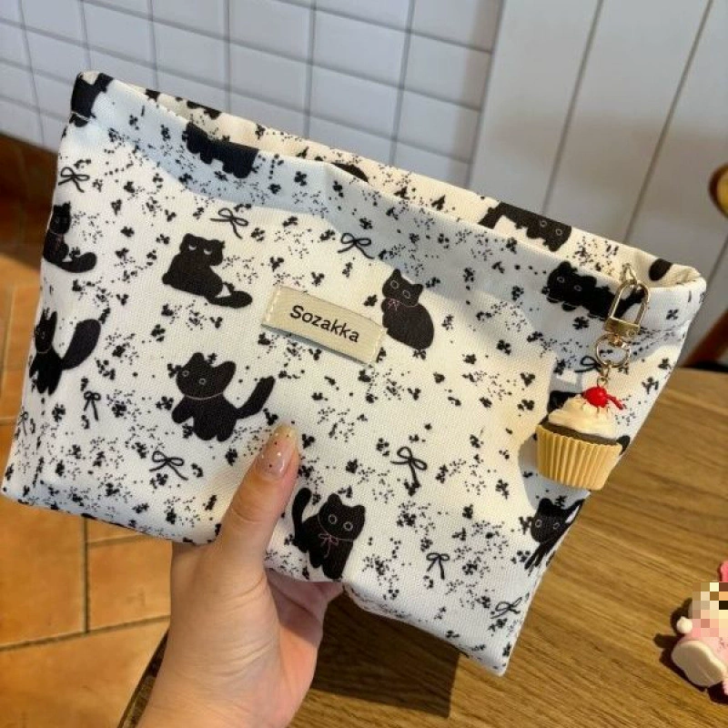 & ⇞ Сумка-клатч ns Cat Girl, большая вместительная косметичка, портативная сумка для хранения мелких предметов, дорожная сумка для наушников, клатч