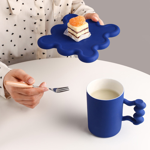 Behanmei Creative Ceramic Mug Set Light Luxury Solid Color Simple New Product Couple Coffee Cup Large Capacity Water Cup