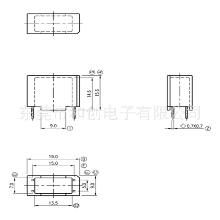 CS-54CS-54磁环电感底座 基座 BASE磁环底座 变压器磁环底座