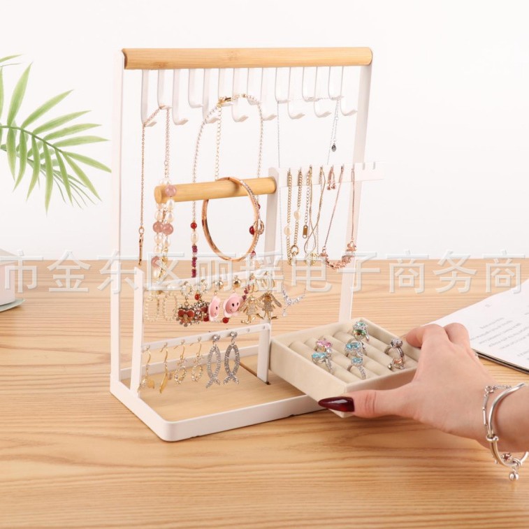 Sala de estar transfronteriza de escritorio doméstico percha de joyas estante de estante multifuncional estante de almacenamiento de video estante de joyas image 2