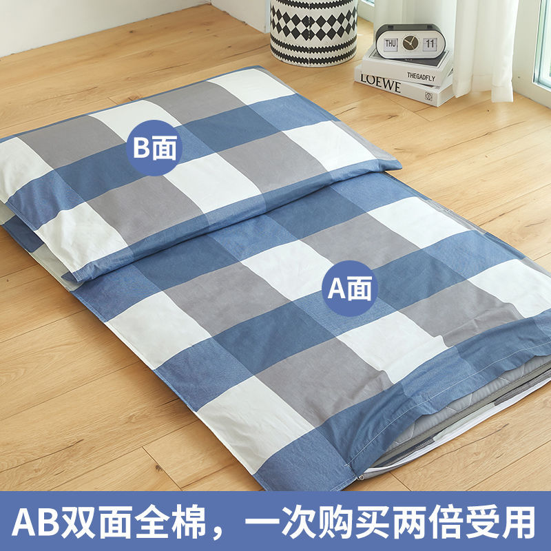 100% algodón cubierta de colchón dormitorio de estudiantes cubierta de colchón cama individual 90x190 colchón tipo cremallera cubierta de colchón