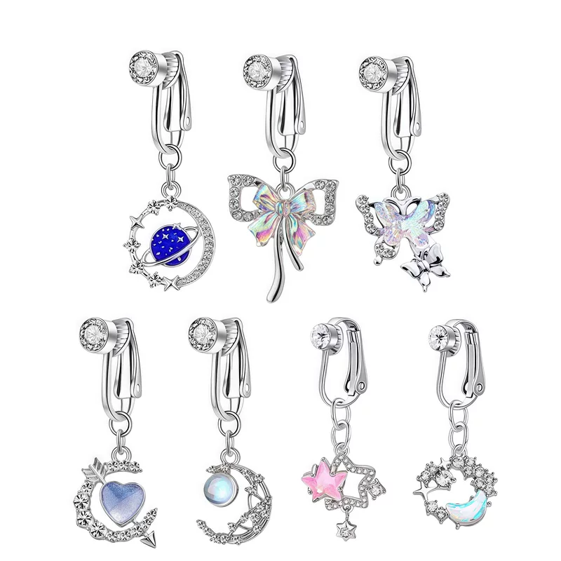(Cross-border trading), ear clips with zircon, accessory with bow, Amazon