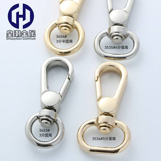 New style plate buckle round head dog buckle zinc alloy lanyard rotating hook buckle spring buckle luggage hardware accessories key chain