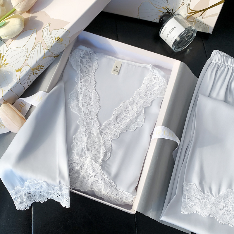Women's Ice Silk Long-Sleeve Pajama Set 2026 New Spring and Autumn Gift Box Holiday Gift for Best Friend, Wife, Girlfriend, Mom Women's Ice Silk Long-Sleeve Pajama Set 2026 New Spring and Autumn Gift Box Holiday Gift for Best Friend, Wife, Girlfriend, Mom