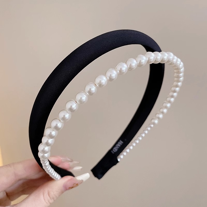 Banda para el cabello con pliegues en la parte superior del cráneo alto, horquilla de lavado de cara negra 2025 nuevo paquete de cabello a presión rojo neto, diadema de todo fósforo para mujeres