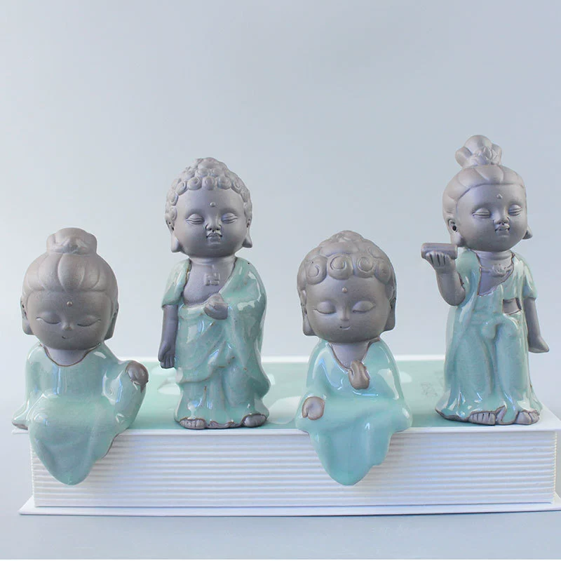 Дзен маленький монах Sansheng чай украшение для домашних животных керамический милый творческий дом Ge печь для обжига сочных цветочный горшок украшение ландшафта