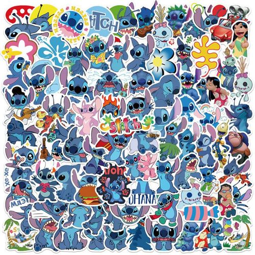 100 Animated Movie Lilo & Stitch Doodle Sticker Luggage Decor DIY Cartoon Sticker Wholesale