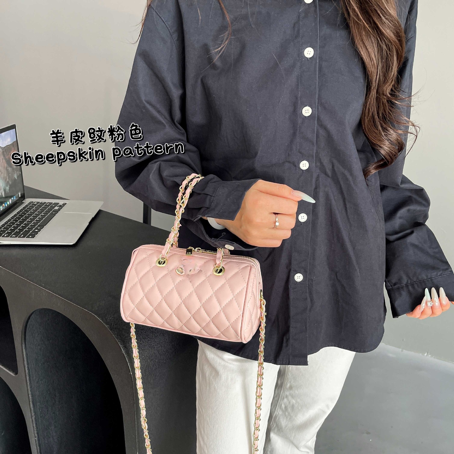Pink pink sheep leather