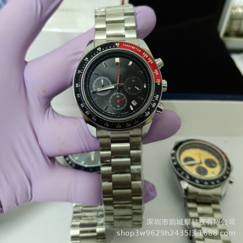 2025 Seiko Plus Cross-Border Panda Di Six-Needle Chronograph Quartz Steel Strap Men's Watch Source Manufacturer One Piece