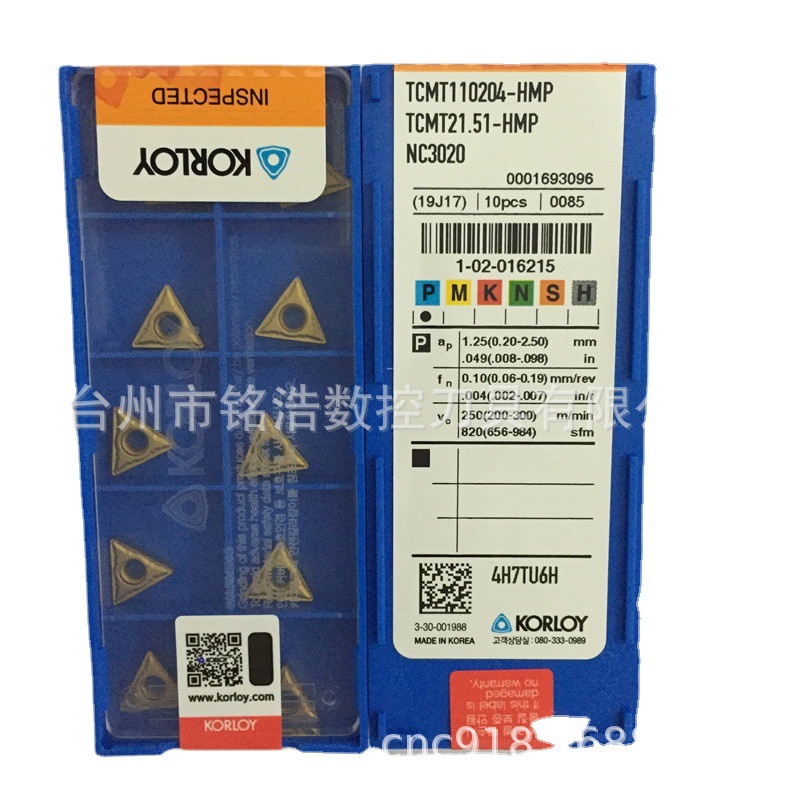 韩国KORLOY克劳伊数控车刀粒TCMT110202/04-HMP NC3020内孔车刀片