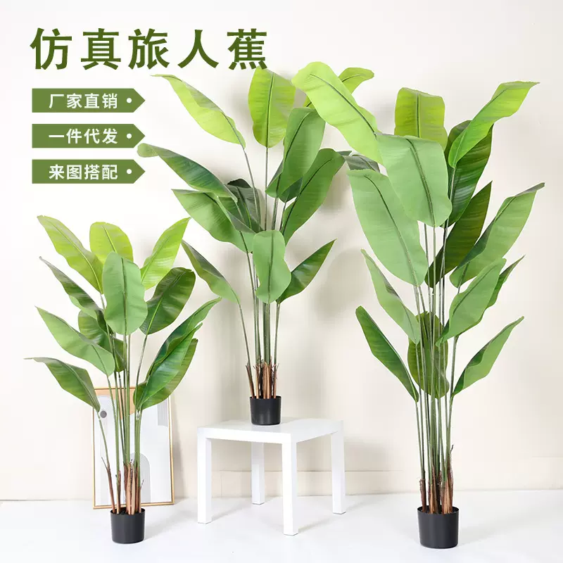 仿真植物旅人蕉假绿植盆栽大型家居室内客厅落地装饰摆件橱窗造景