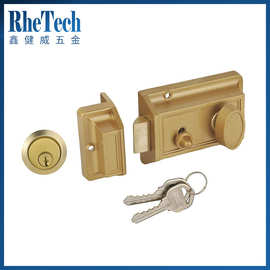佛山鑫健威厂家批发型老式外装门锁室内安全防盗锁铜制单舌门锁