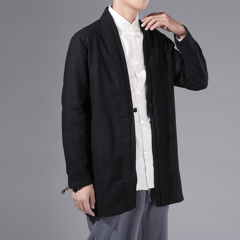 2021 otoño nuevo abrigo de hombre de estilo chino mejorado abrigo de estilo chino casual de longitud media gabardina de hombre al por mayor