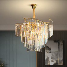 后现代轻奢客厅水晶吊灯简约个性艺术创意螺旋卧室灯设计师餐厅灯