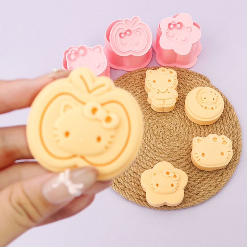 HelloKitty月饼饼干模具爱心3D卡通饼干模具DIY印花月饼|undefined