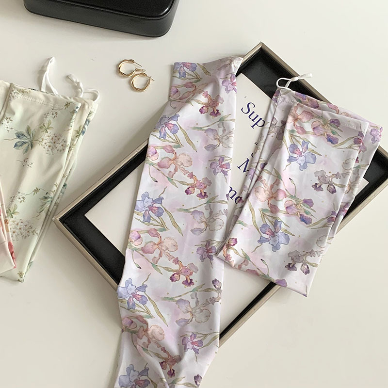 Protector solar manga de hielo manga de seda de hielo nuevo estilo nacional protección UV flor cordón manga de hielo protector de brazo transpirable suelto