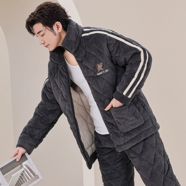 M6652 dark gray zipper suit