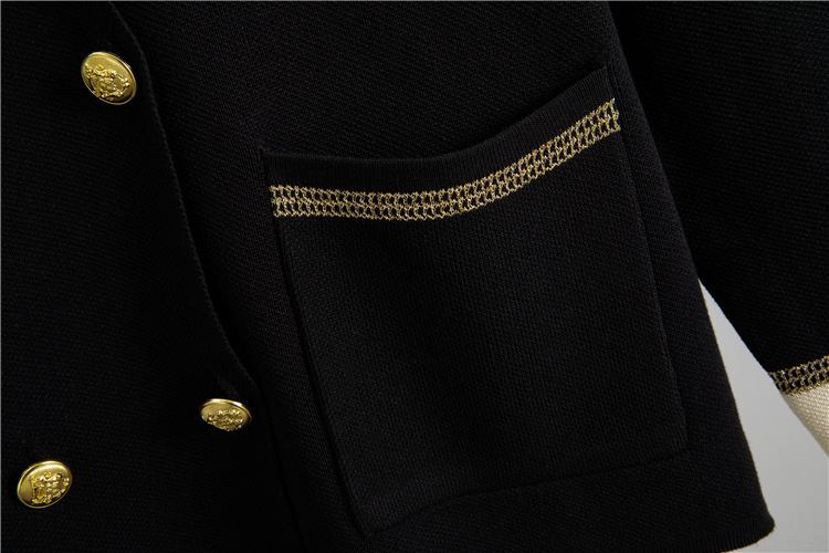 GraceChic Elegant Suit Collar For Women 2025 Spring And Autumn New Color Block Double-Breasted Knitted Top Wide-Leg Pants_voghion.com