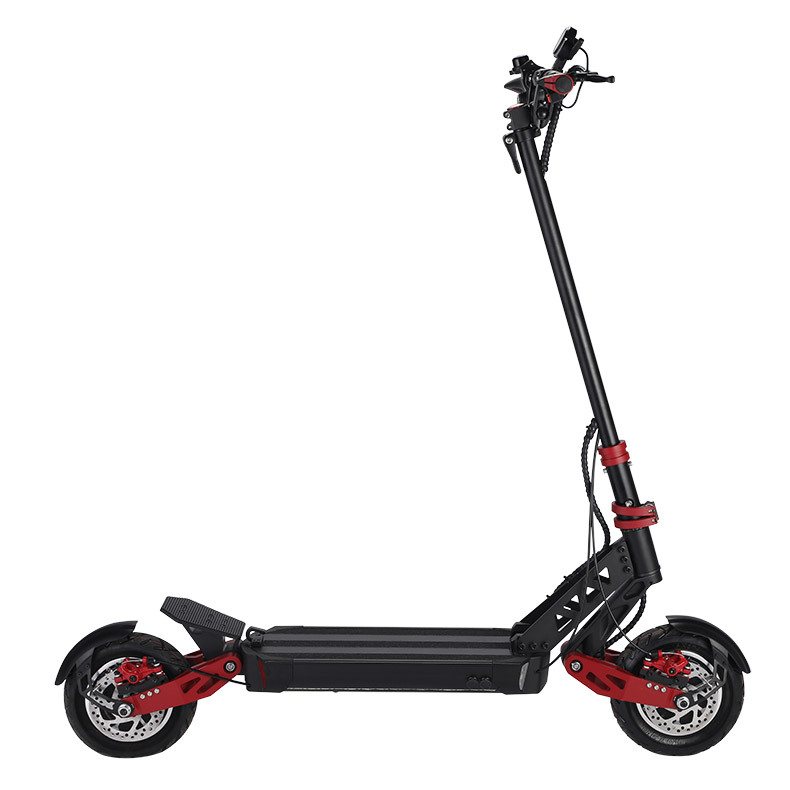 Runtu 10inch Dual-Drive Off-Road Electric Scooter Foldable Mobility Scooter for Adults and Youth Suitable for Commuting to Work