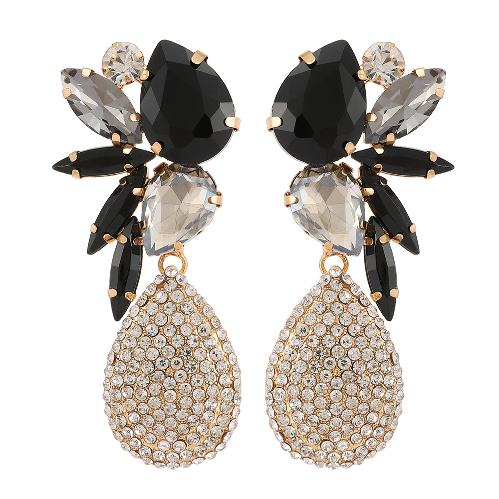 Retro Lady Ethnic Style Water Droplets Rhinestone Inlay Artificial Gemstones Women's Drop Earrings display picture 4