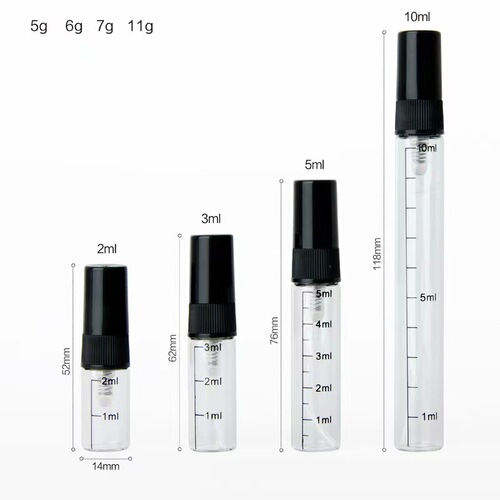 Perfume sub-bottle 2ml 3ML printed graduated glass high-end portable sample ultra-fine spray high-end empty bottle