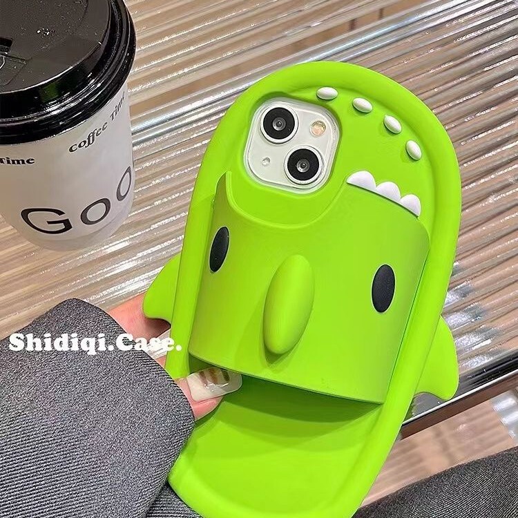 Cartoon Cute Creative Shark Slippers Apple Xr/7P/8P Mobile Phone Case Iphone15/14/13 Female 11 Trendy 12