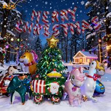 圣诞节装饰气球站立圣诞树铝膜气球圣诞节派对布置装饰品圣诞字母