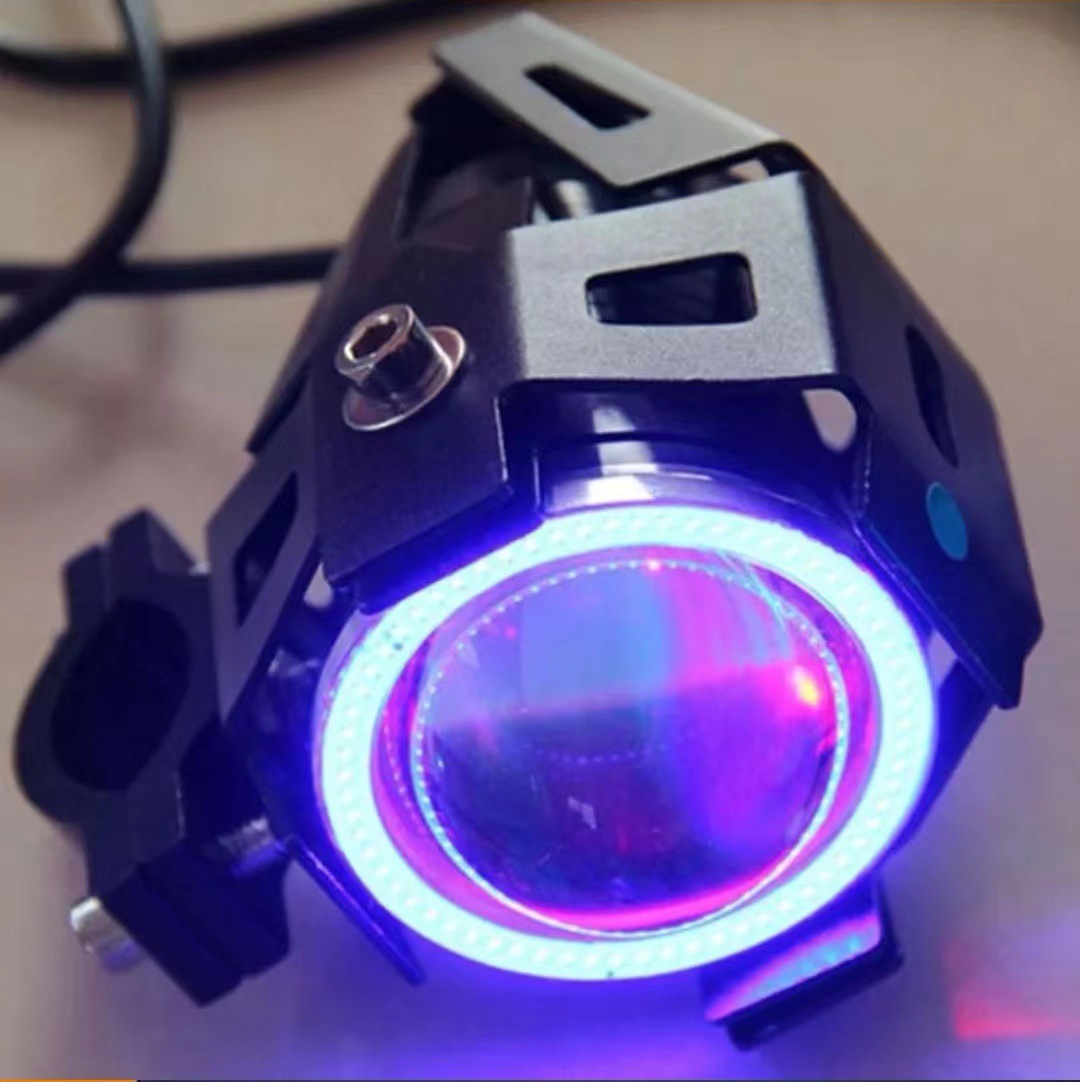 Electric car universal motorcycle U7 angel eyes flash super bright headlight modified tricycle spotlight car lights