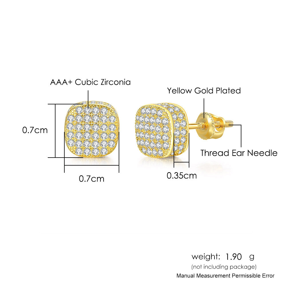 5g Weight Copper Ear Needle Material White Gold Plated, Gold Plated Plating Material Zircon Inlay Material Ear Studs Classification 1 Pair Quantity Daily, Party, Street Occasion Copper Material Round, Square, Heart Shape Pattern Unisex Gender Plating, Inlay Design Hip-Hop Style Gold, Silver Color 1 Pair Hip-Hop Round Square Heart Shape Plating Inlay Copper Zircon White Gold Plated Gold Plated Ear Studs 36