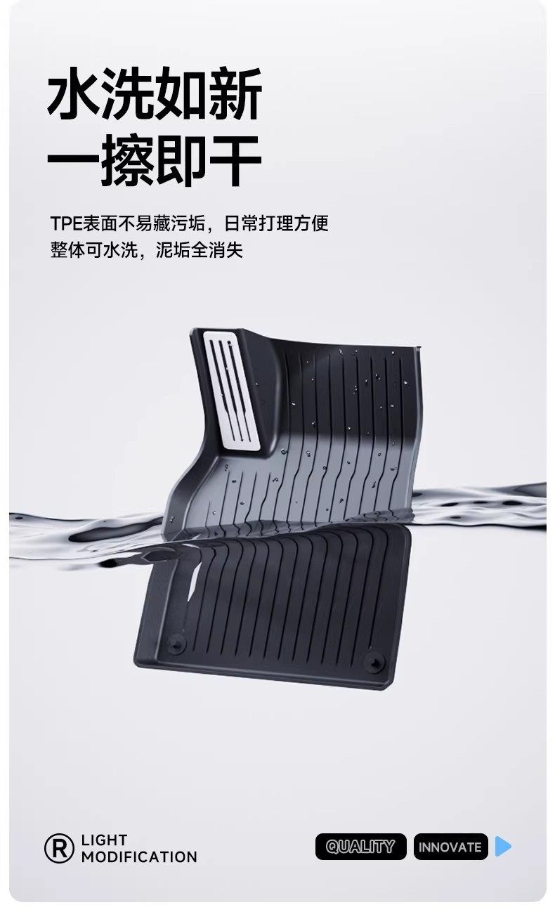 Suitable for the Updated Version of Model Y/Yl/3 Tesla, Full-Coverage Tpe Floor Mats, Official Website Tesla Accessories