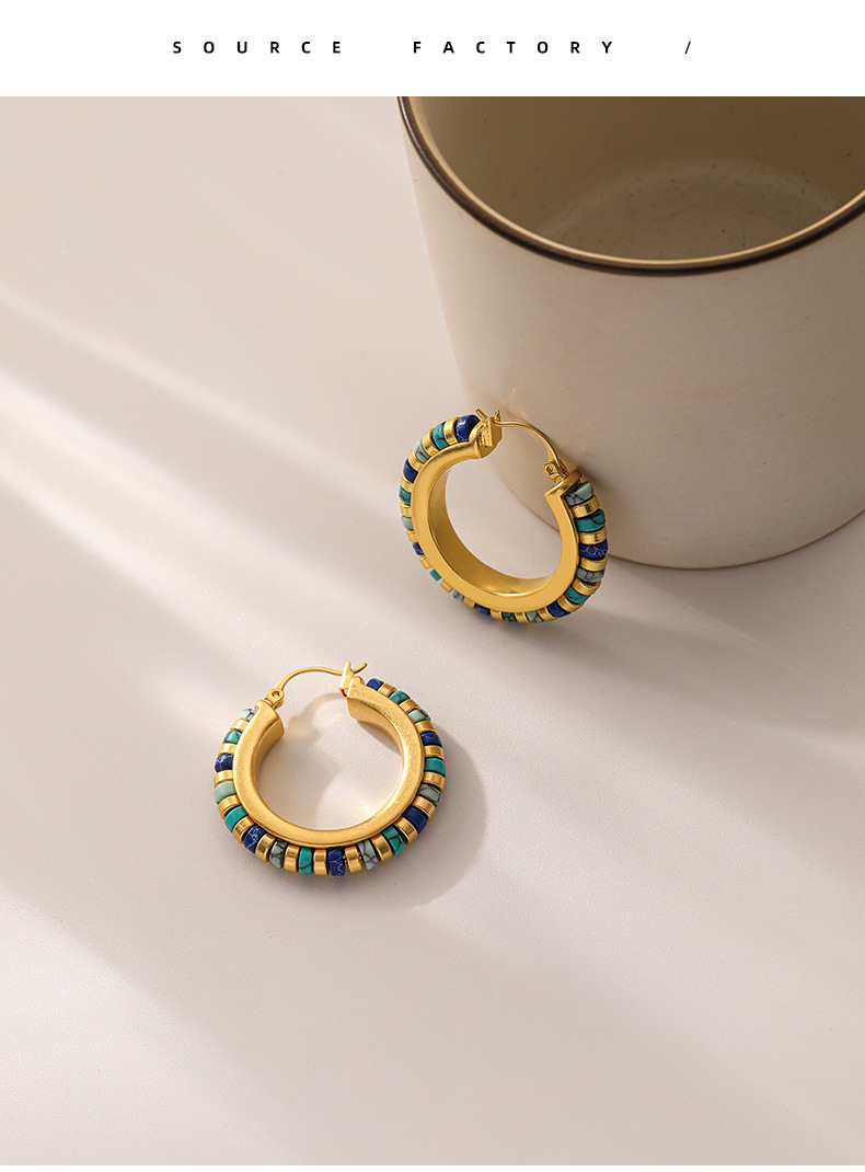 Fashion Round Copper Handmade Earrings 1 Pair